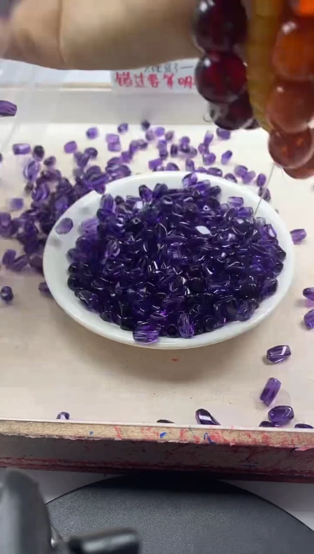 【闪购商品】水晶颈饰未镶嵌w2339紫水晶扭扭珠9*6mm*10颗