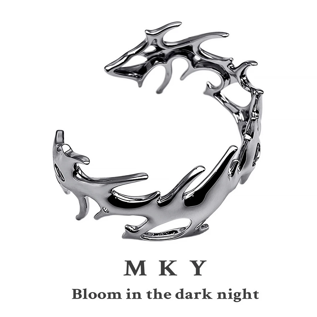 铜合金手镯 MKY/高级液体先锋棱光荆棘哥特手环小众设计男款手镯