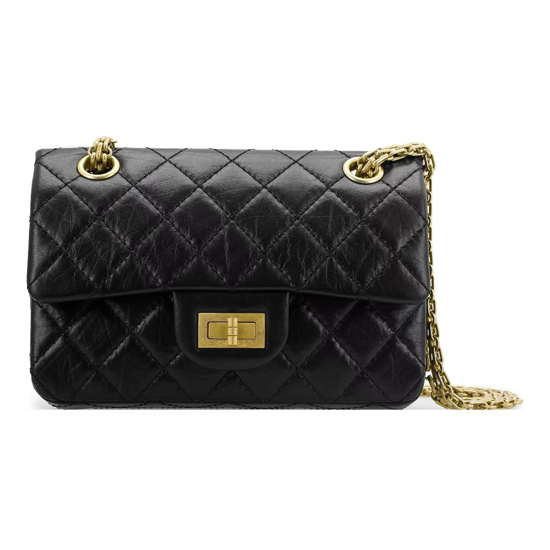99新 Chanel/香奈儿 2.55黑金 中号/大号/超大号