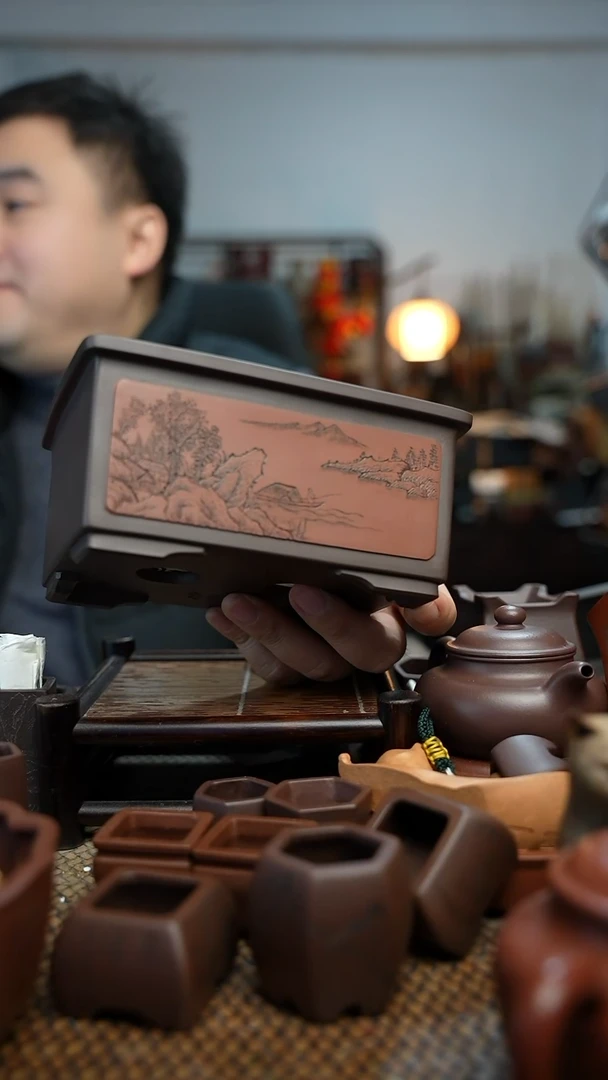 紫砂花盆思**院長木軒精品紫砂