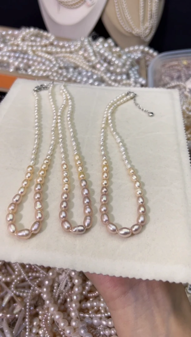 【闪购商品】淡水珍珠15未镶嵌渐变*珍珠项链