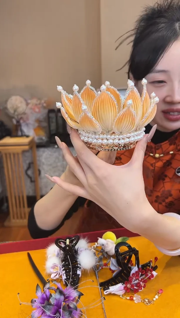 刺绣 非遗绒花（发饰）