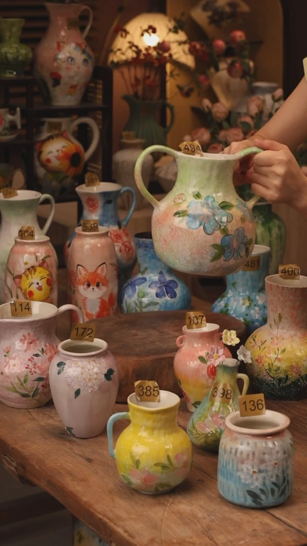 陶瓷景德镇设计师手作花器摆件侘寂风494