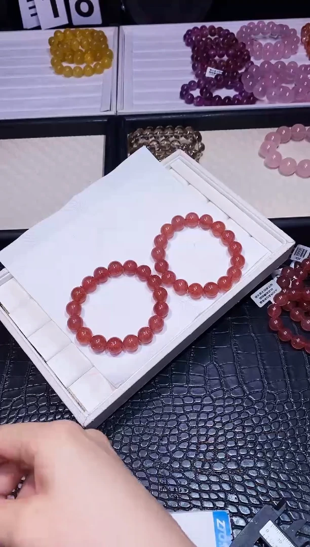 未镶嵌手串水晶25草莓晶12mm