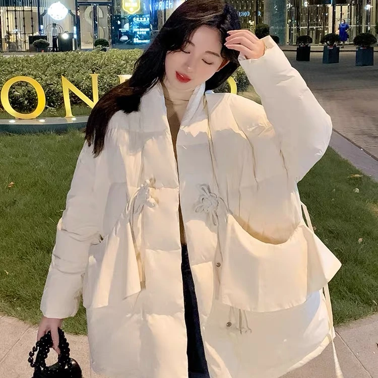 2025冬季新款休闲90白鸭绒中长款羽绒服时尚百搭显瘦宽松暖22078