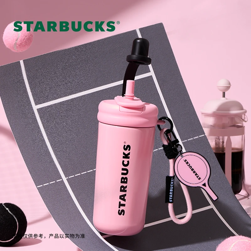【热卖专供】星巴克粉墨链恋杯不锈钢吸管杯550ml创意简约颜值可爱