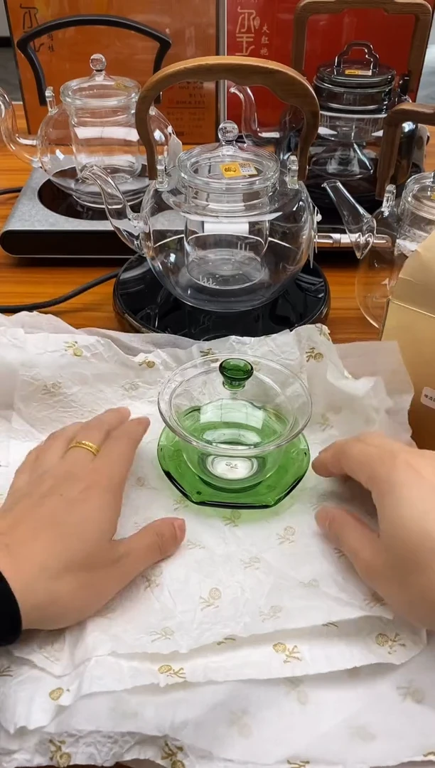 【闪购商品】禾器/禅语盖碗/湖绿色