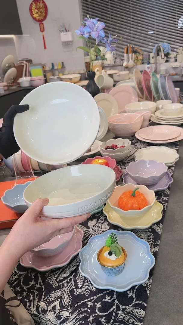 【闪购商品】瓷【2个装】炻彩深盘20cm-松露白