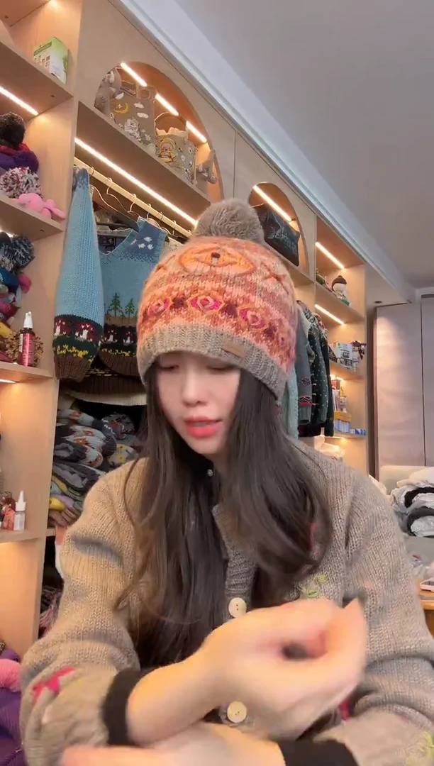 羊毛灰粉敦煌帽