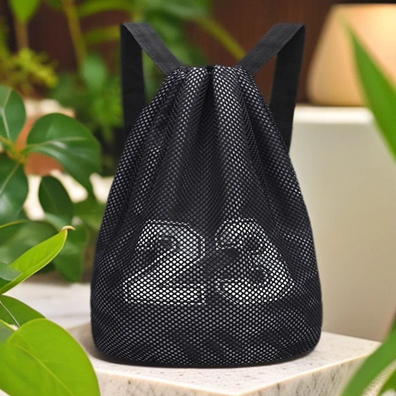 C双层双肩篮球包训练足球排球篮球通用收纳袋束口篮球袋运动背包