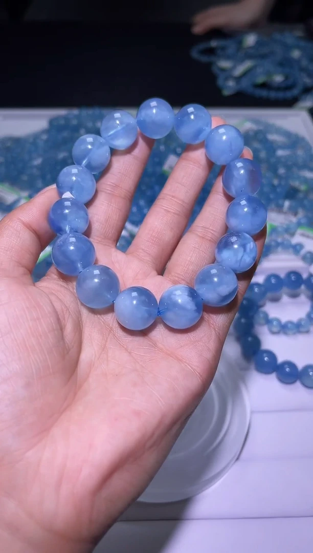 1海蓝宝石（处理）J062-15mm海蓝宝单圈-多样性发其一