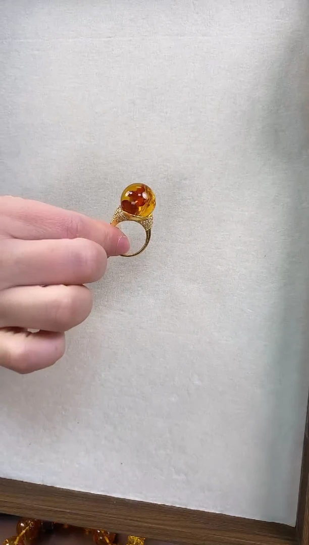 【闪购商品】琥珀（花珀）颈饰未镶嵌俄罗斯18+花珀戒指