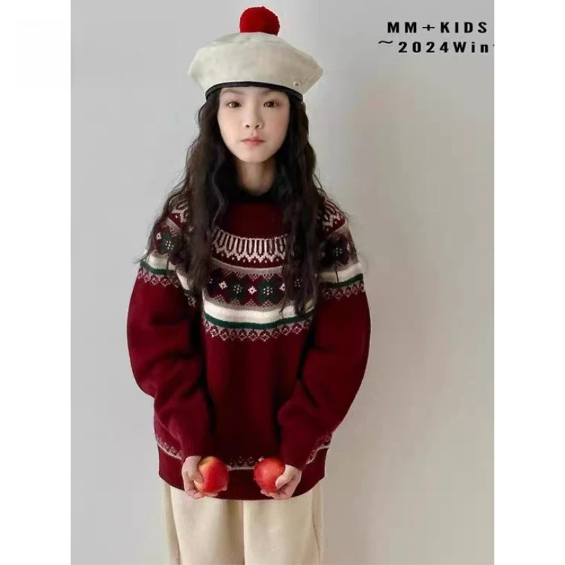 509027 女童男童秋季毛衣套衫洋气时髦秋装2026新款女孩针织衫
