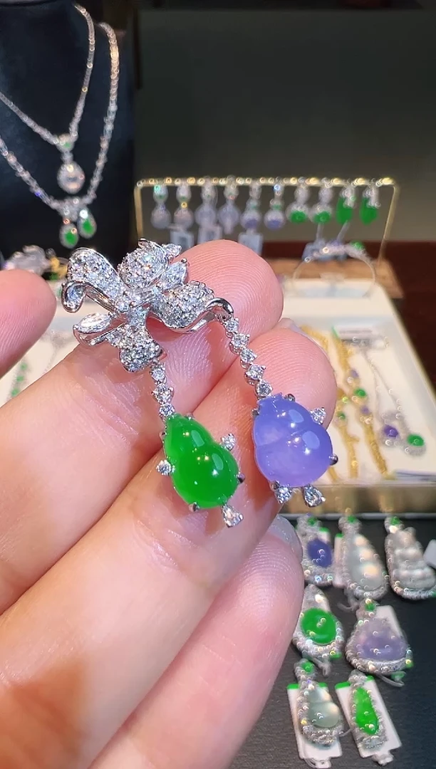 翡翠18K金镶嵌吊坠(不含链)翡翠