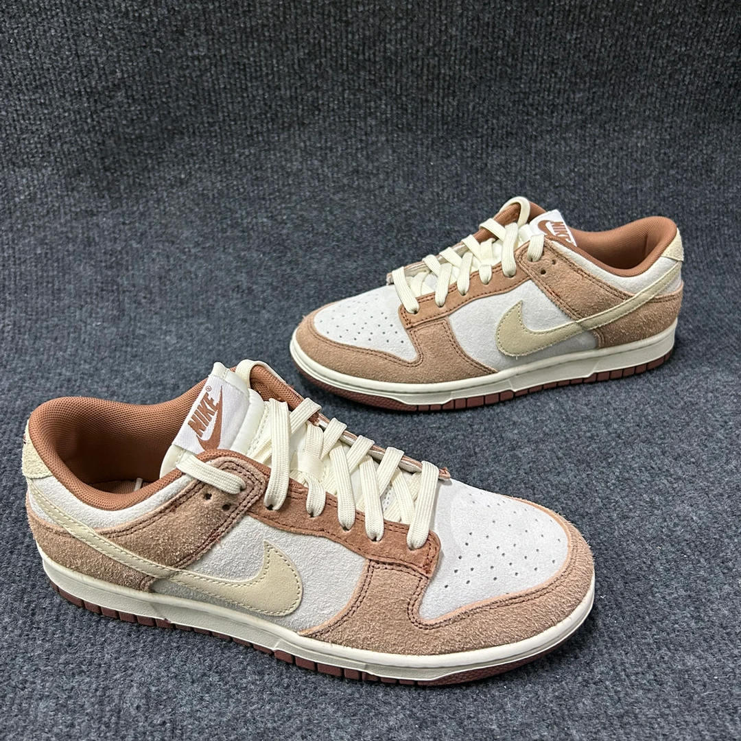 Nike耐克Dunk Low男款白棕色低帮翻毛皮复古运动休闲板鞋官方正品