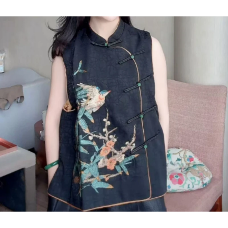 马甲新中式国风刺绣编码链接