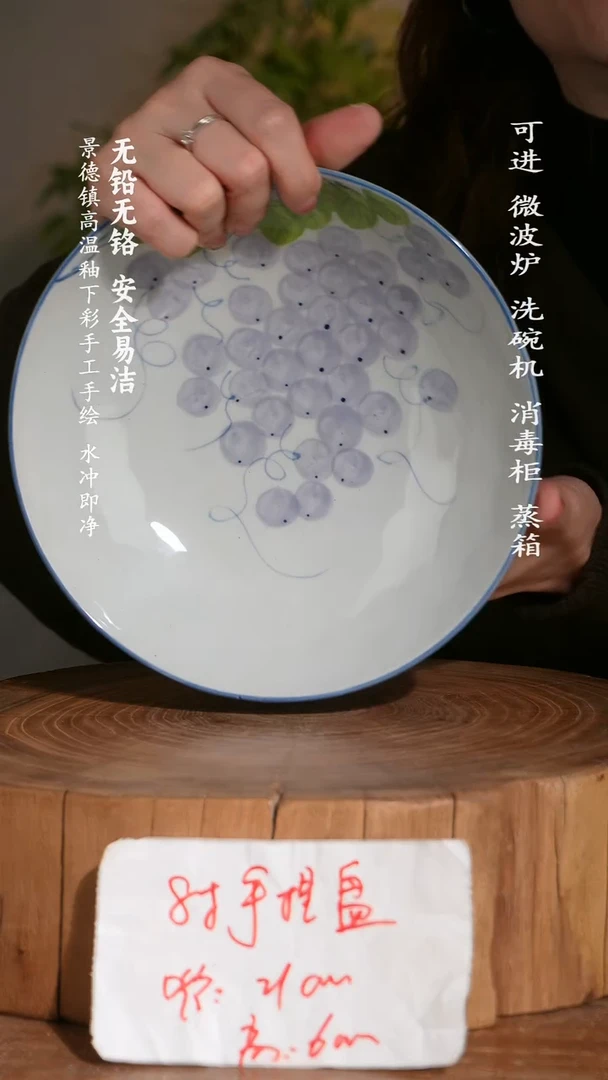 碗陶瓷景德镇高温瓷釉下彩手绘陶瓷