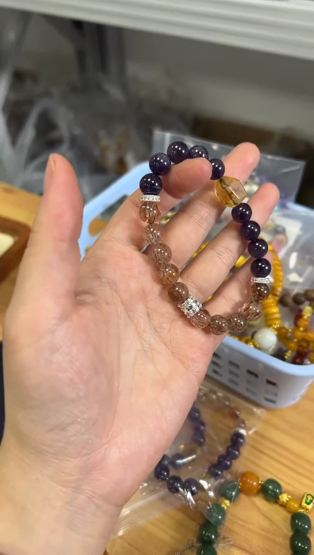 水晶手链银S925镶嵌孤品紫水晶银配件款手链[1566]