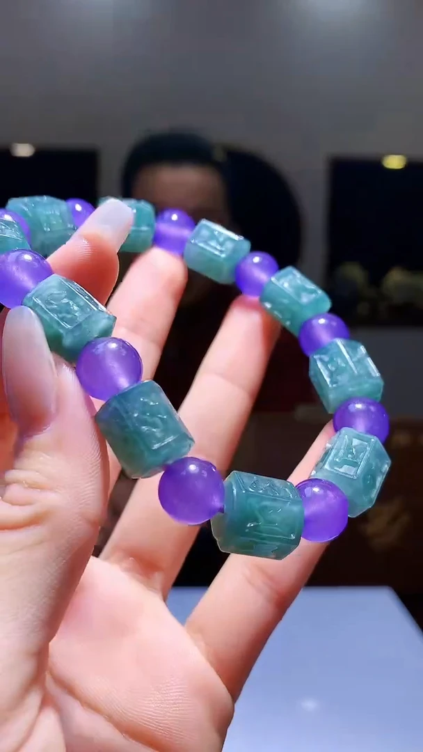 【闪购商品】定制翡翠未镶嵌1002hm-毛货手串28