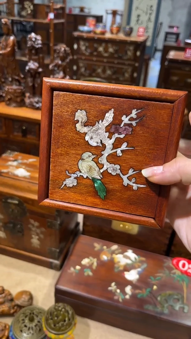 木喜鹊登梅方形抽拉盒