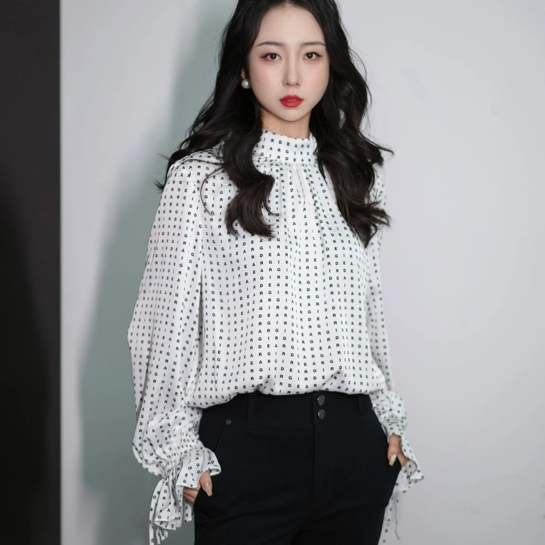 GIRDEAR/哥弟早春新款法式时尚减龄气质百搭显瘦长袖衬衫130005