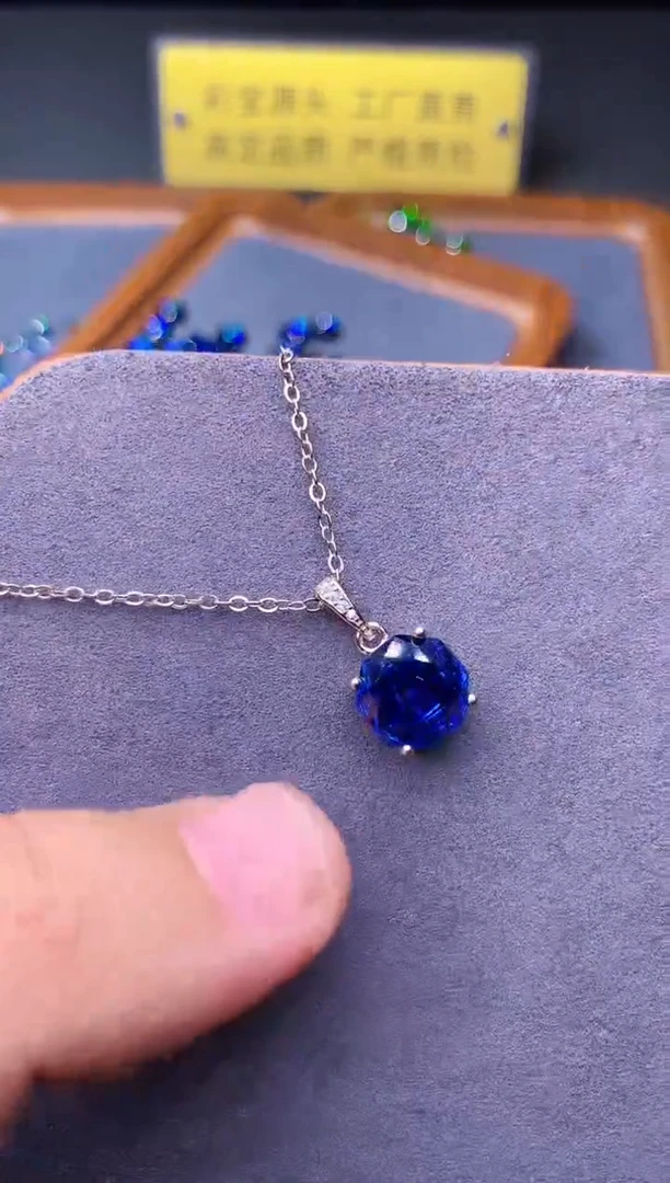 颈饰托帕石银S925镶嵌........