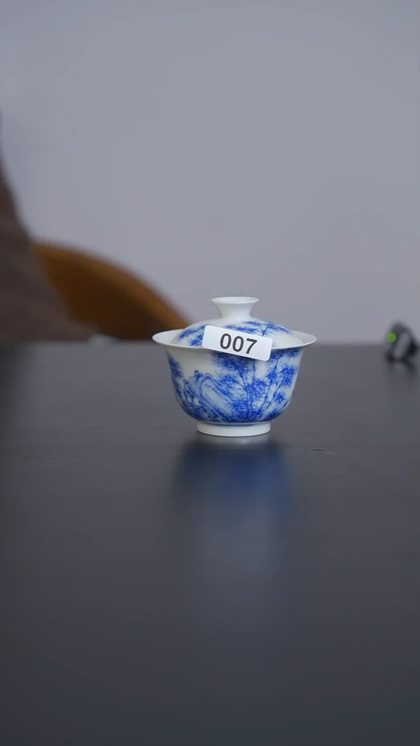 盖碗瓷青花竹石盖碗70ml