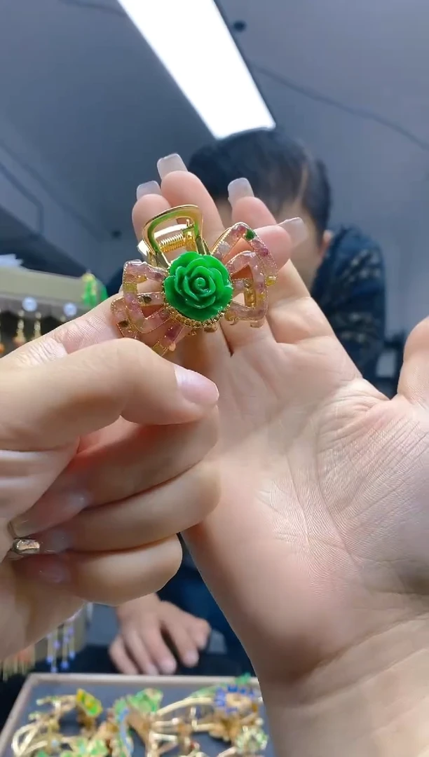 【闪购商品】碧玺耳饰合金63碧玺发夹