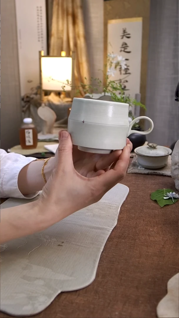 陶瓷@@竹节一抹红咖啡杯LG000149@@