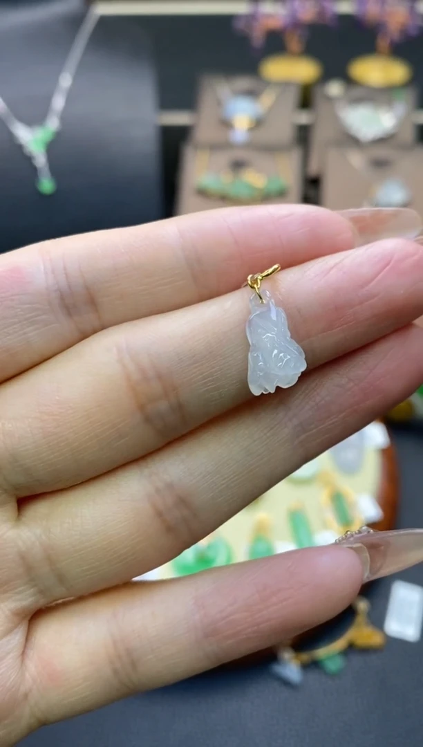 【闪购商品】翡翠颈饰18K金镶嵌净货11977