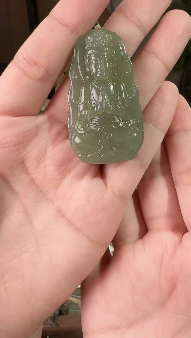 颈饰未镶嵌和田玉观音