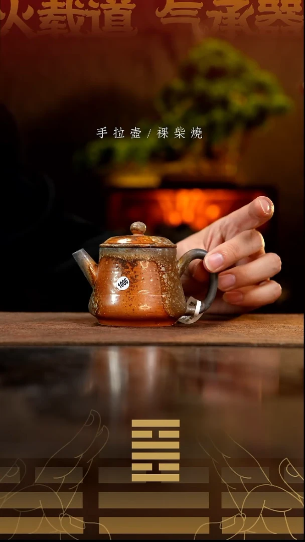 夸烧柴烧蘑菇壶1006