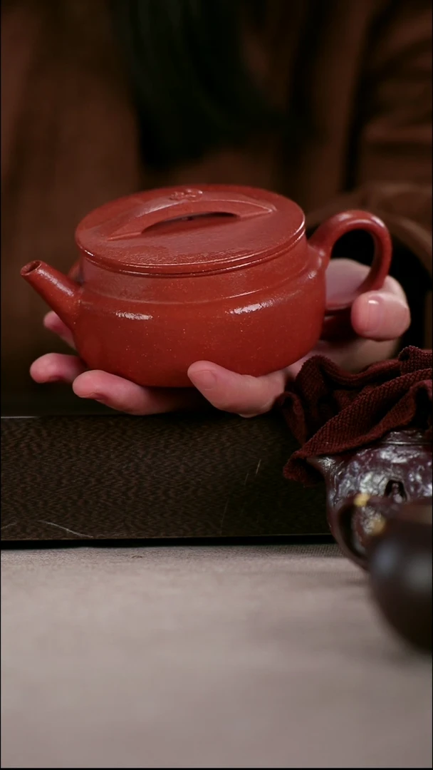 茶壶紫砂绝红降坡泥精工双线大汉瓦
