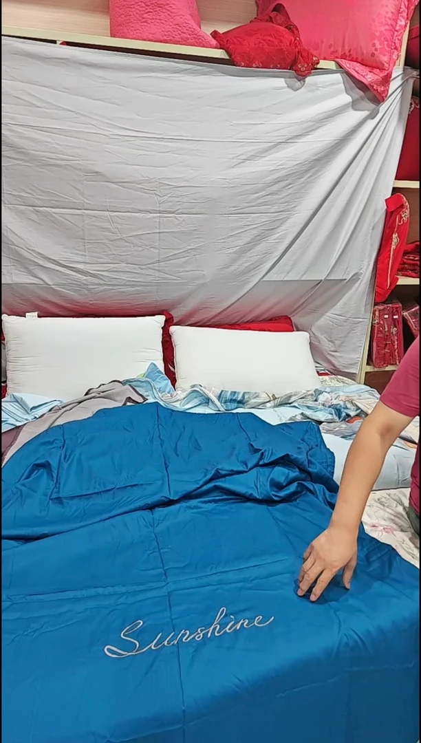 棉竹纤维床单2.45*2.7右下角绣花微瑕