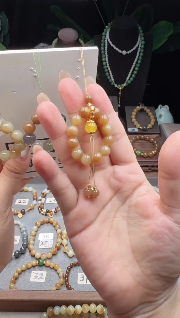 未镶嵌和田玉手机链8m糖玉手机链