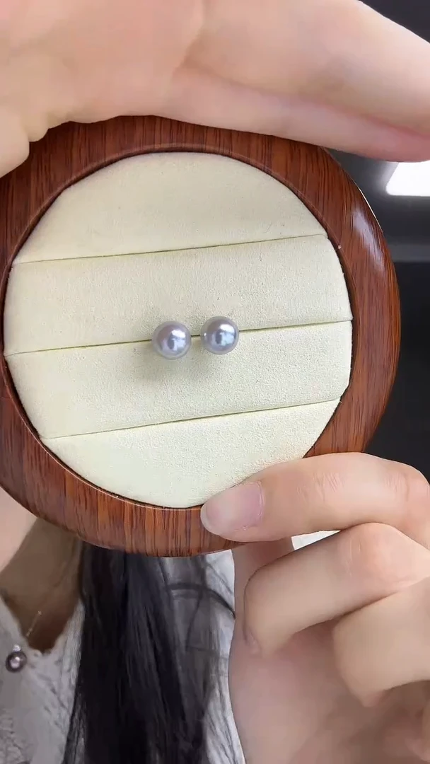 银S925镶嵌耳饰海水珍珠SYHE031