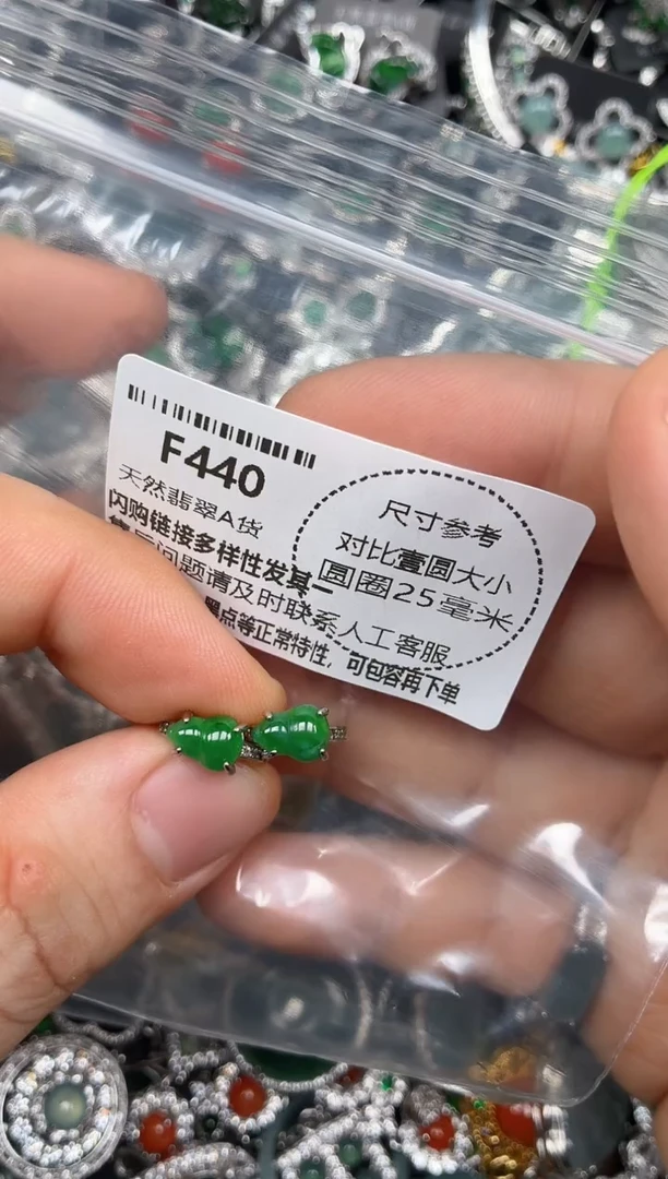 颈饰未镶嵌翡翠F440耳扣