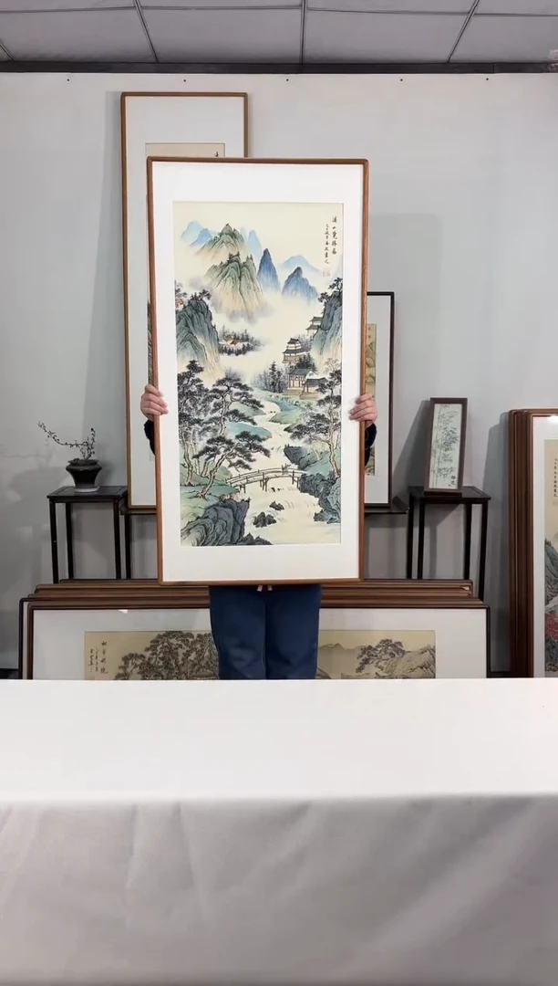 国画手绘*溪山揽胜*62*122cm