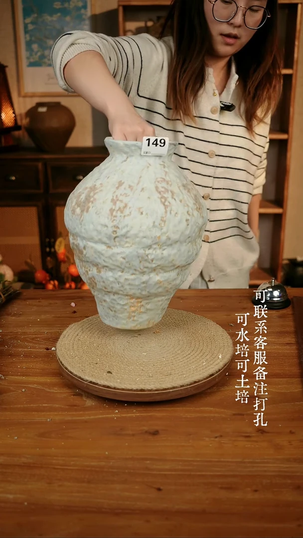 149海盐蓝大号梅瓶【高货】高31.5cm口径9cm