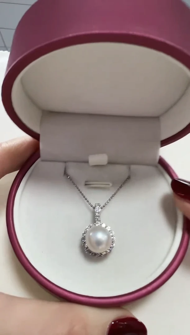 【闪购商品】海水珍珠吊坠银S925镶嵌12-13(年末福利)