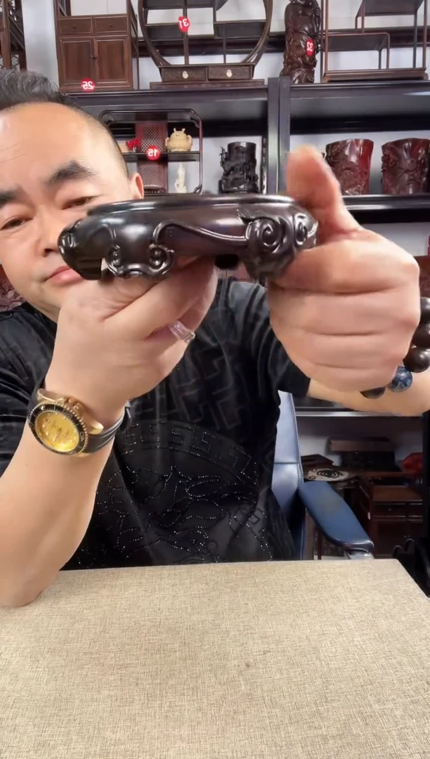 木老李红木工艺品羊头底座