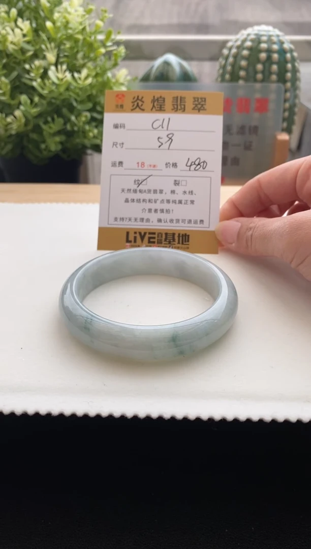 未镶嵌手镯翡翠59圈口 编码c11