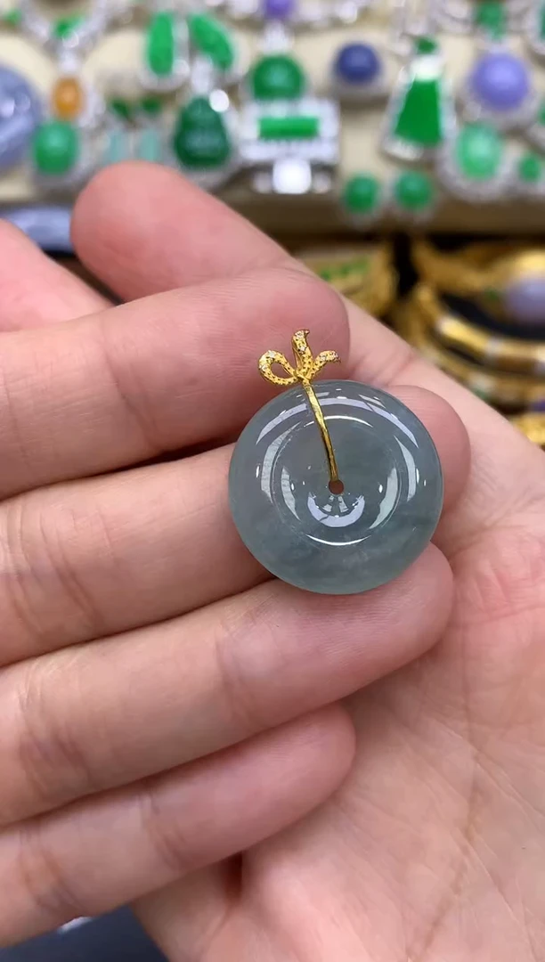 颈饰18K金镶嵌翡翠227-中国好珍宝