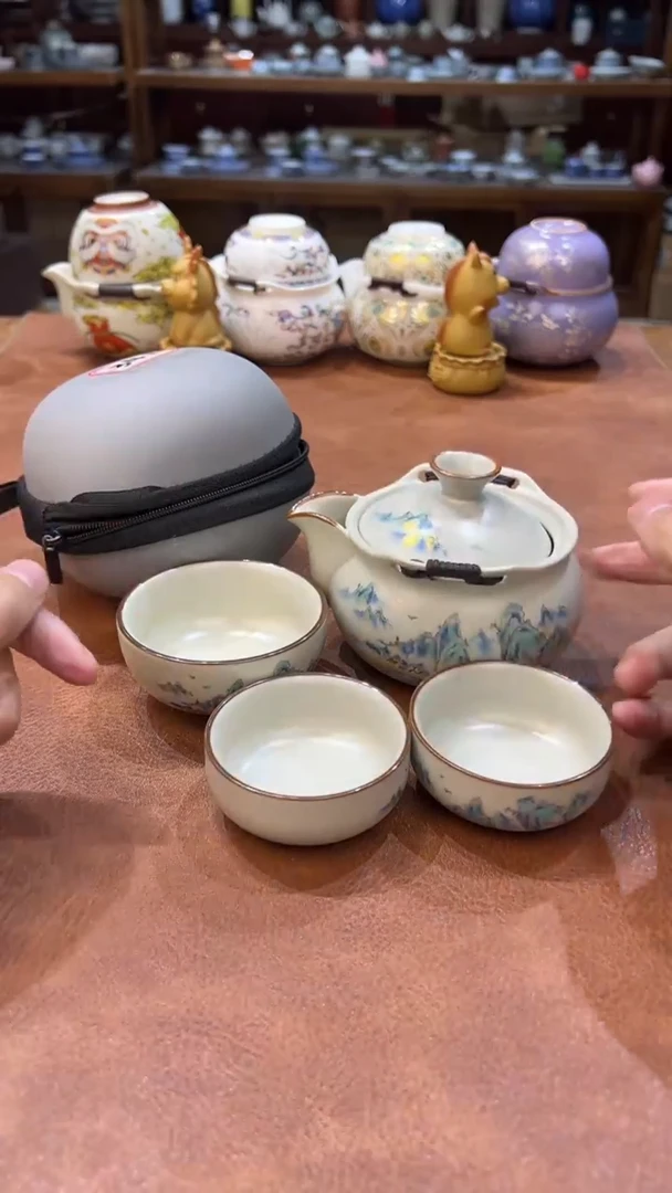 真的很便宜会开片的旅行茶具