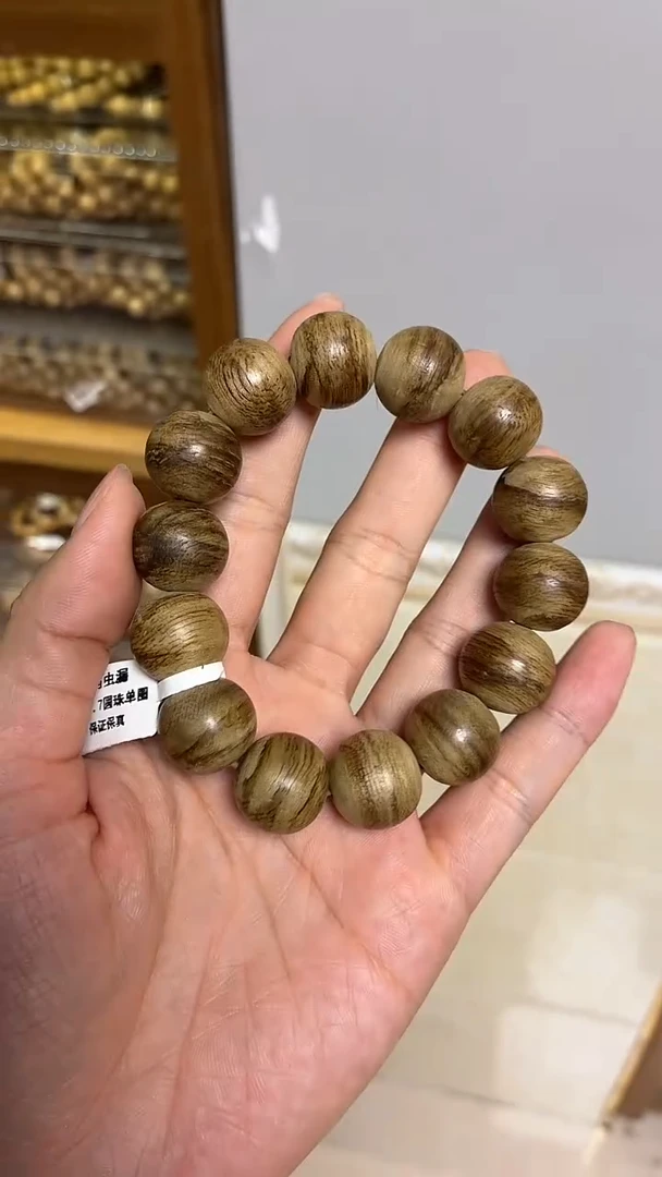 沉香手串东马圆珠单圈1.7虫漏多样性发其一