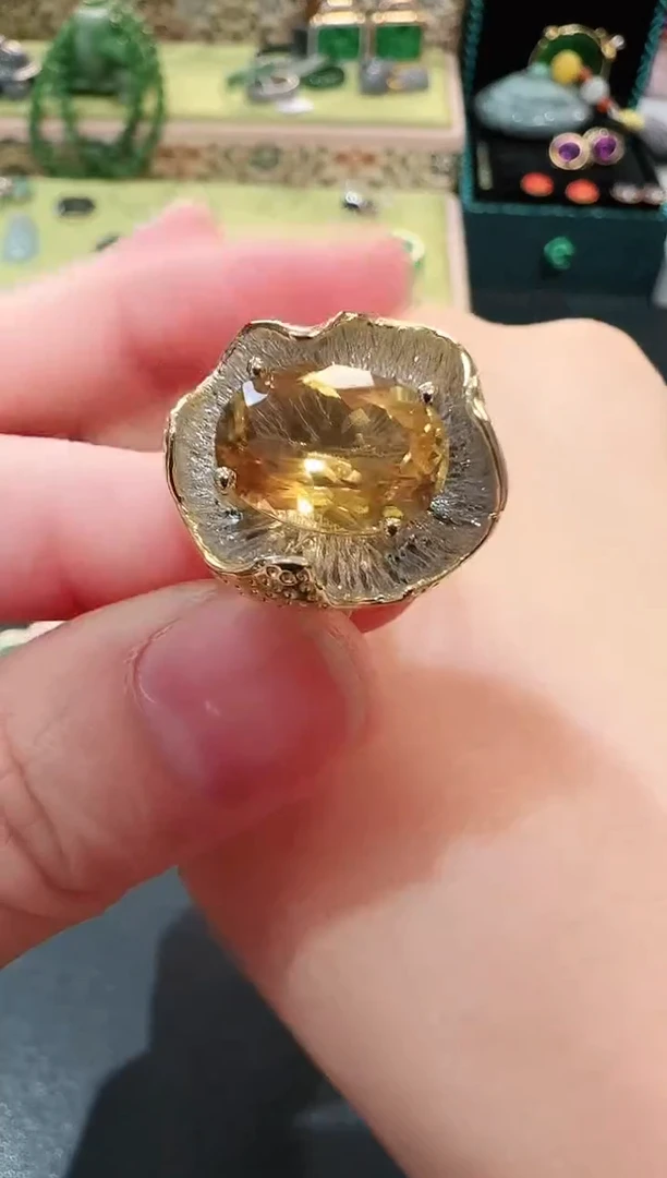 【闪购商品】水晶戒指银S925镶嵌戒指