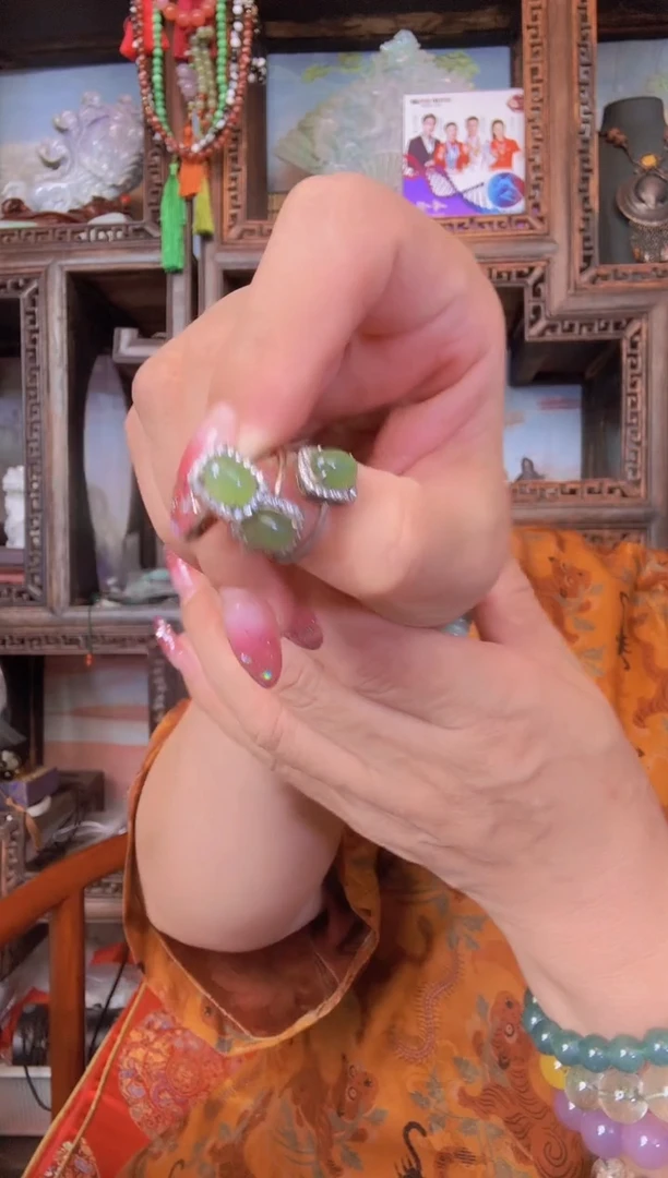 和田玉戒指银S925镶嵌天然-多样性发一