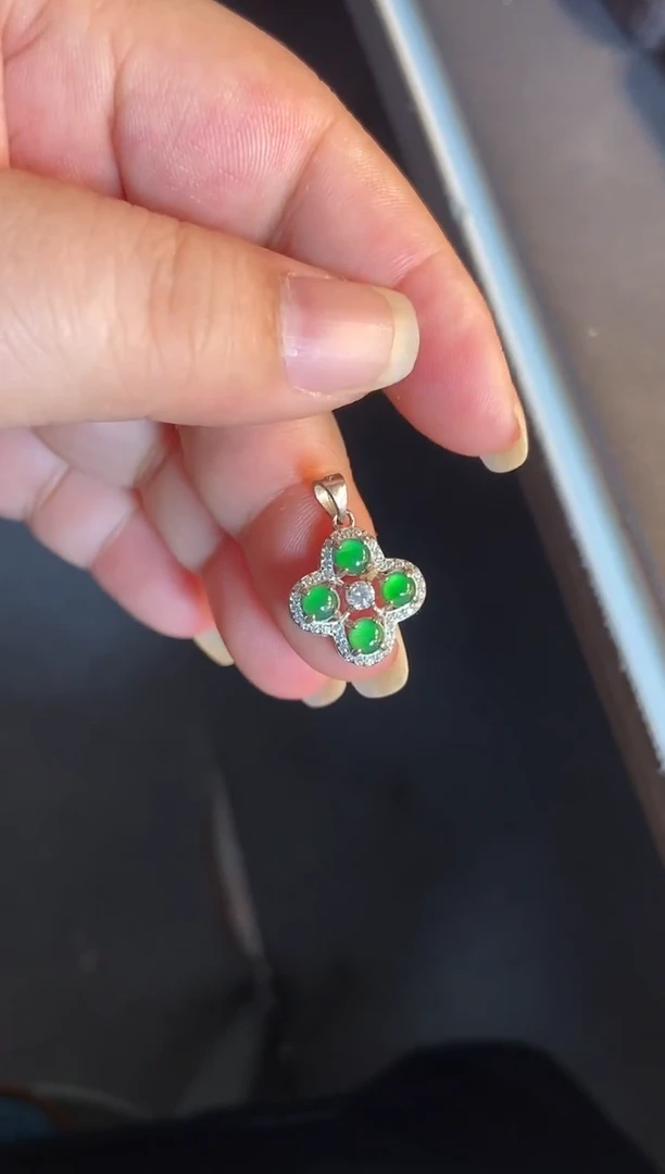 吊坠(不含链)银S925镶嵌翡翠1