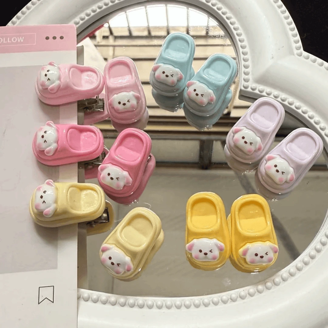 呆萌小拖鞋发夹可爱卡通搞怪发卡少女心学生闺蜜刘海边夹子发饰