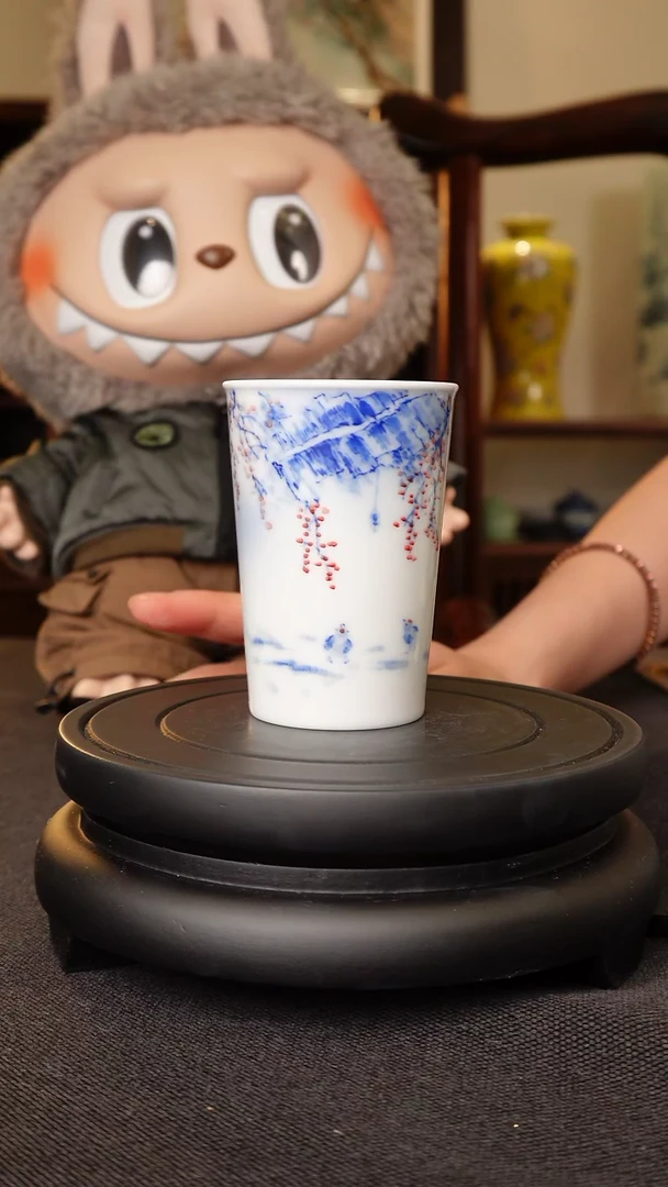 其他青花红彩写意直口杯 直播间福利价